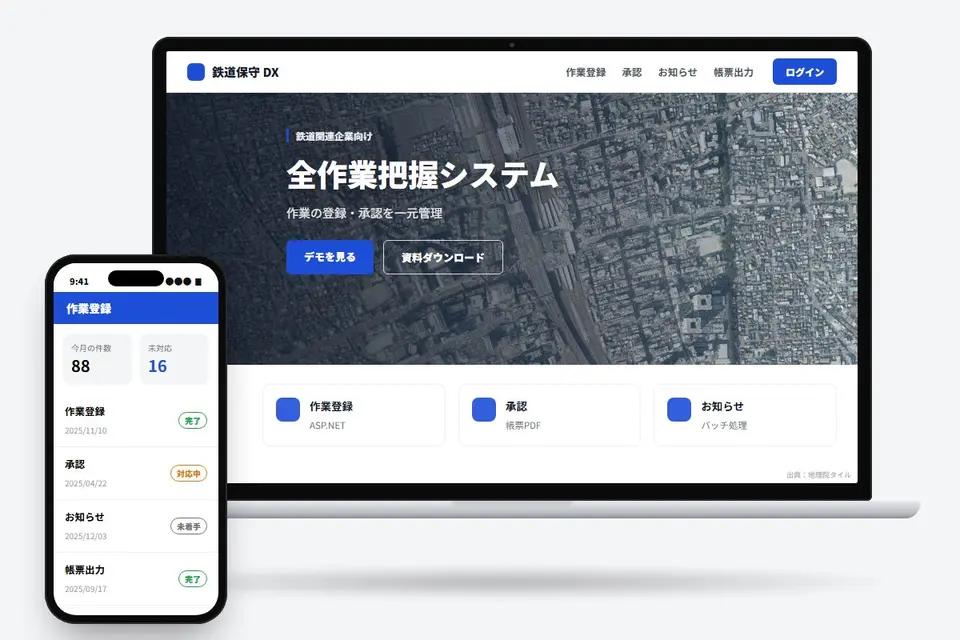 鉄道保線作業の全作業把握システム