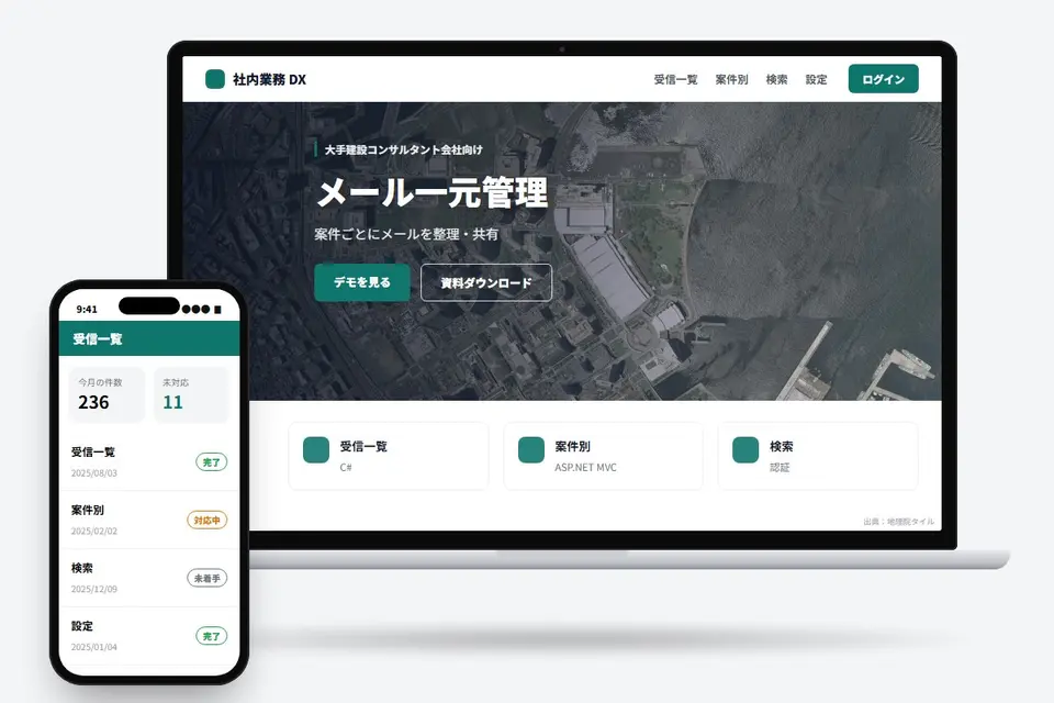 観測拠点の通知メール配信設定Webシステム