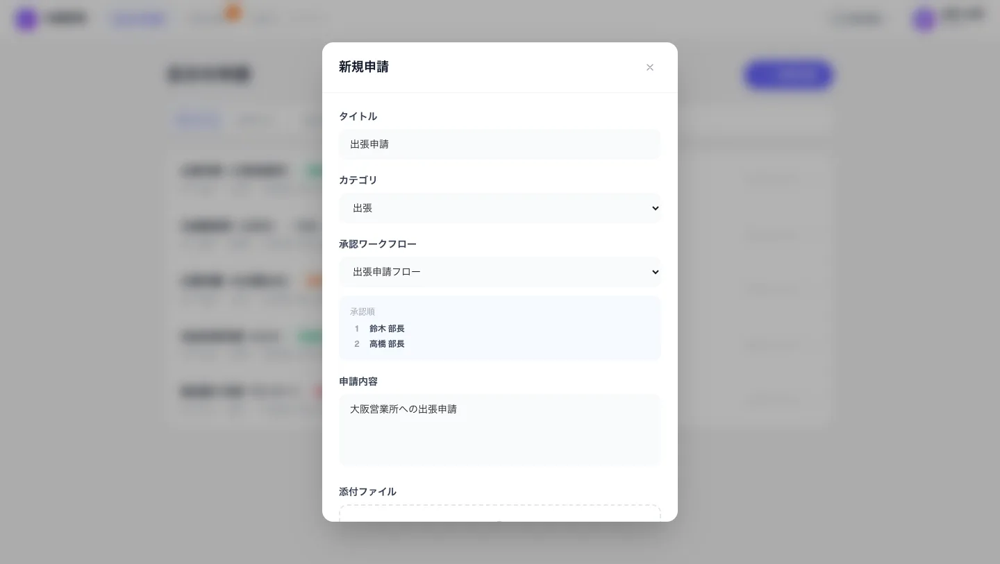 手続き・申請管理アプリ：承認フロー